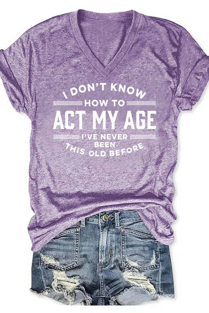 CWTTS1066_LETTER PRINT V NECK SHORT SLEEVED T SHIRT
