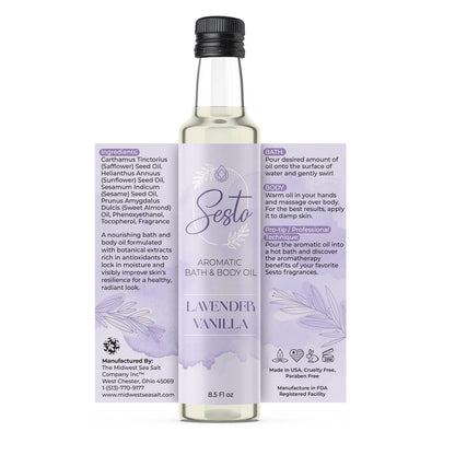 Sesto Aromatic Bath & Massage Oil - Lavender Vanilla - 8.5oz