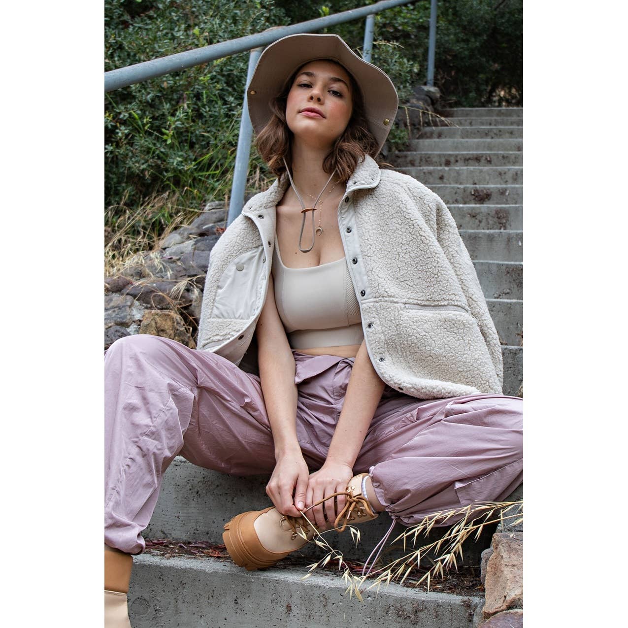 HEAVY FLEECE OUTDOOR JACKET: Olive / L