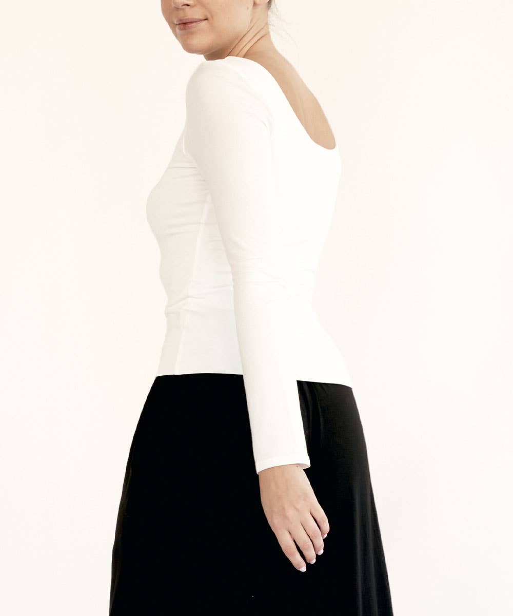 BAMBOO DOUBLE LAYERED LONG SLEEVE: BLACK / LARGE