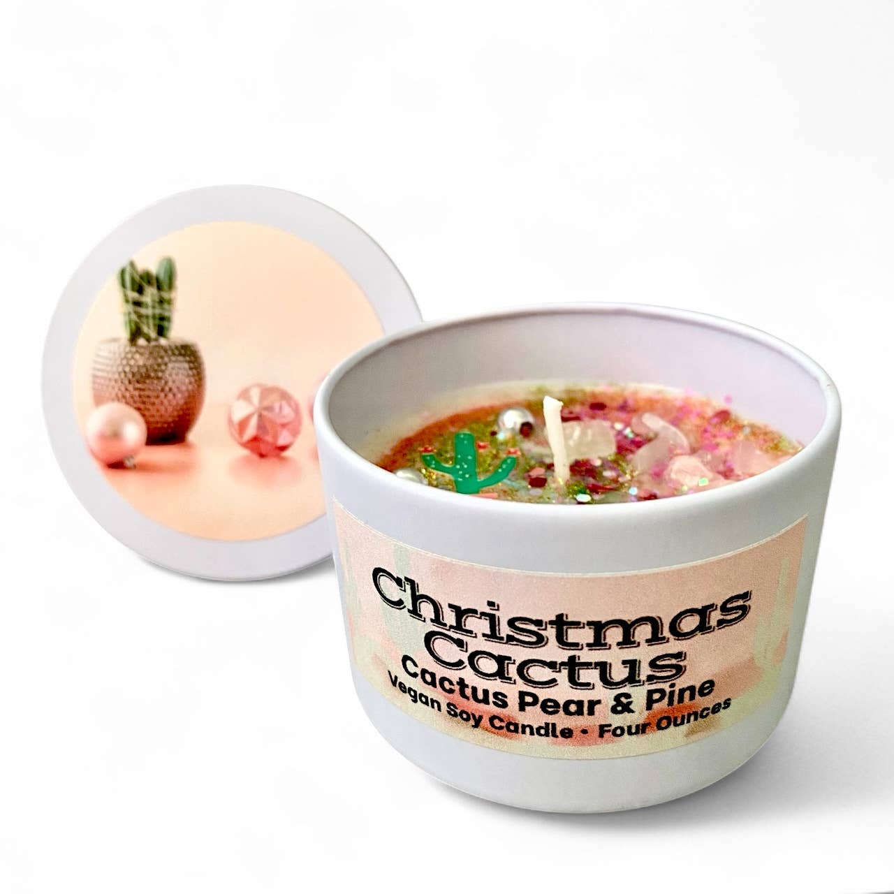 Christmas Cactus Candle | Cactus Pear & Pine | Soy | Vegan