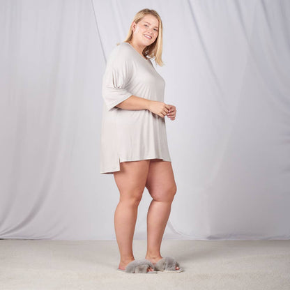 Faceplant Bamboo® and Organic Cotton Oversized boyfriend tee: Black / Large/X-Large