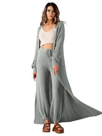 NYB2685-MAIA KNIT BOHO JOGGER-SAGE: XS