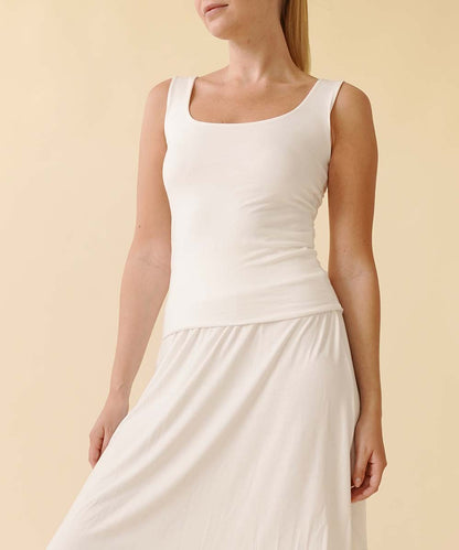 BAMBOO DOUBLE LAYERED TANK: DULL GREY / SMALL