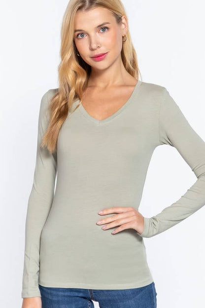 Long Sleeve V-neck Top