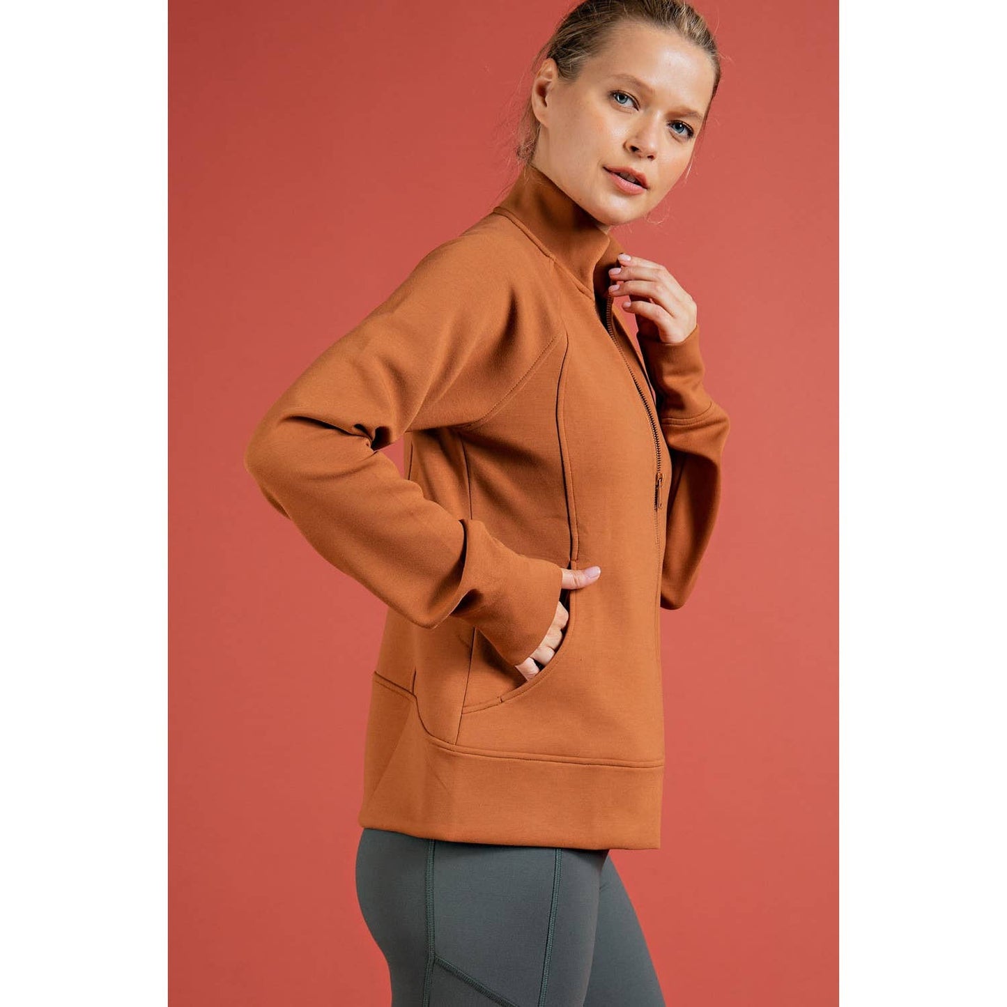 PONTI JACKET WITH POCKET: Charcoal / L