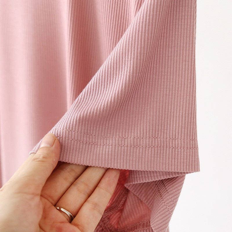Loose Fit Solid Color Thin Breathable Pajama Sets