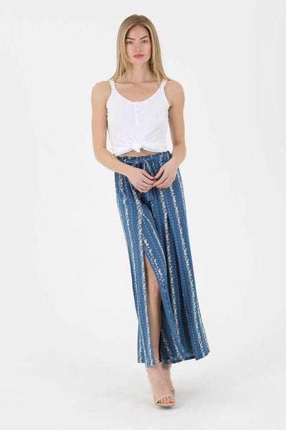 25P63-W738 SLIT FRONT WIDE LEG PANTS