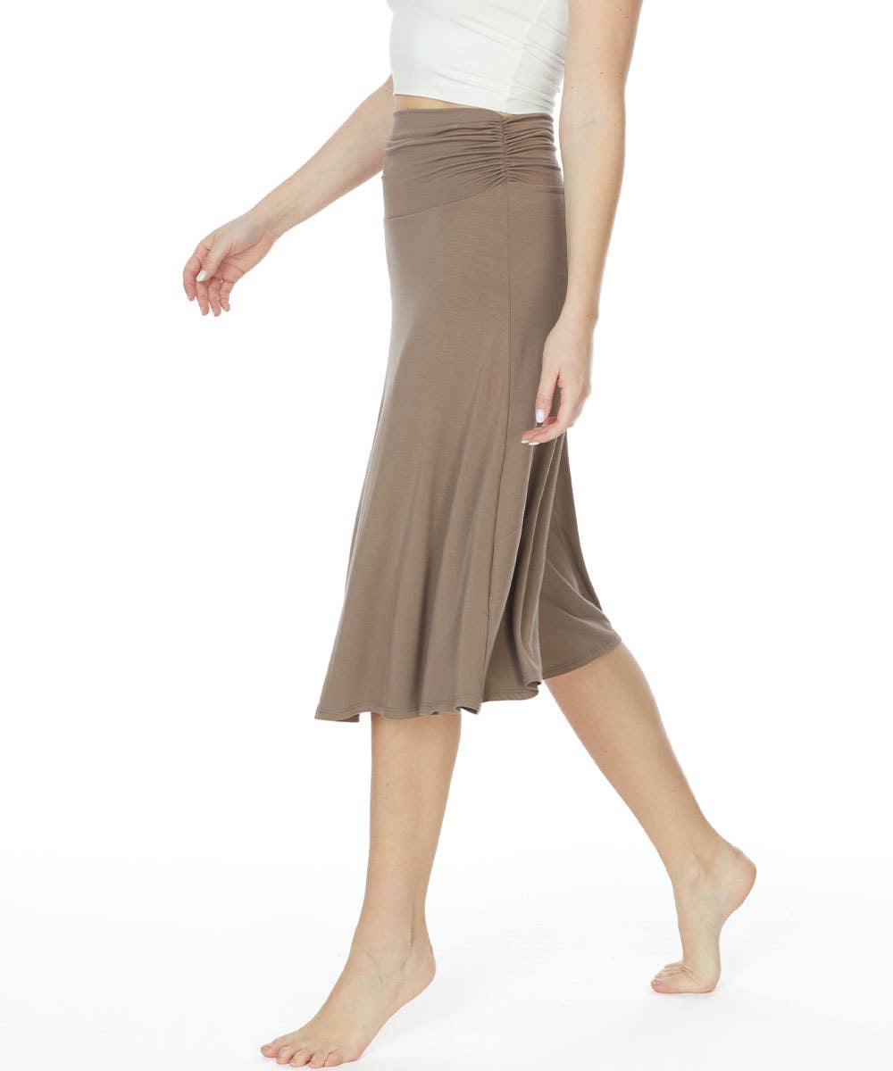 BAMBOO MID LENGTH SKIRT FLARED