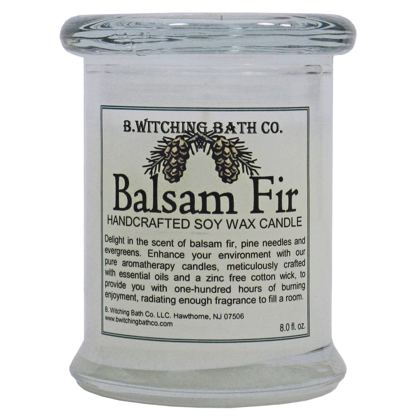 Balsam Fir Soy Wax Apothecary Candles 8oz