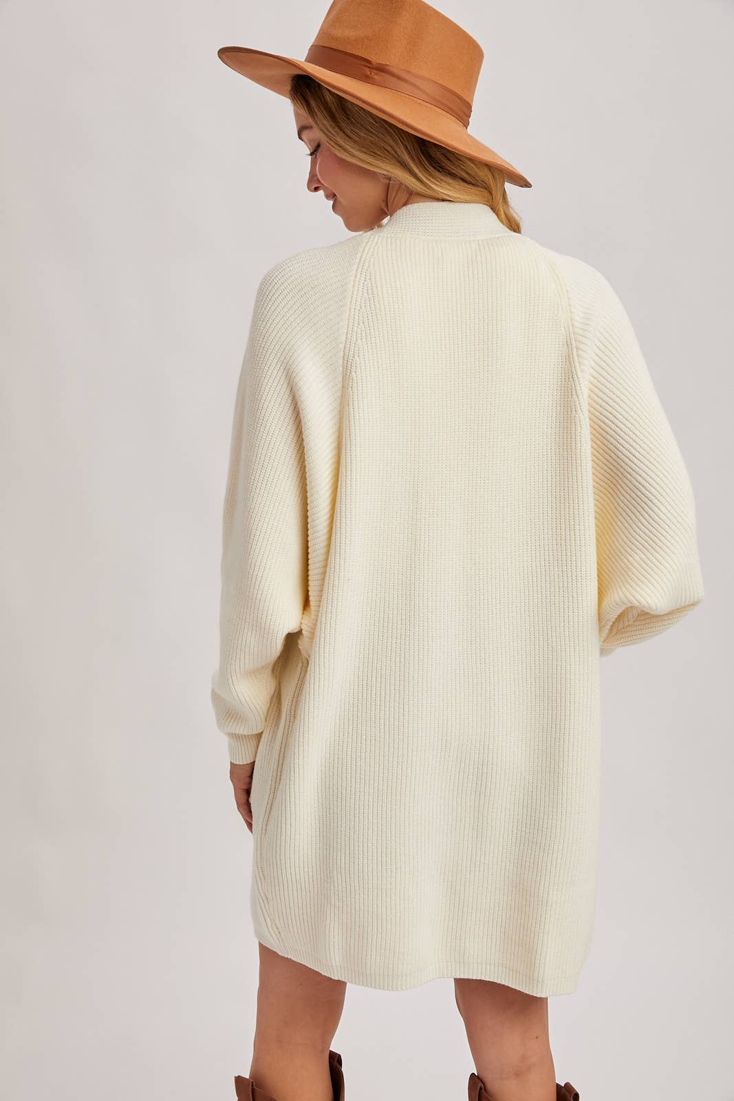 OPEN FRONT BATWING SLEEVE CARDIGAN