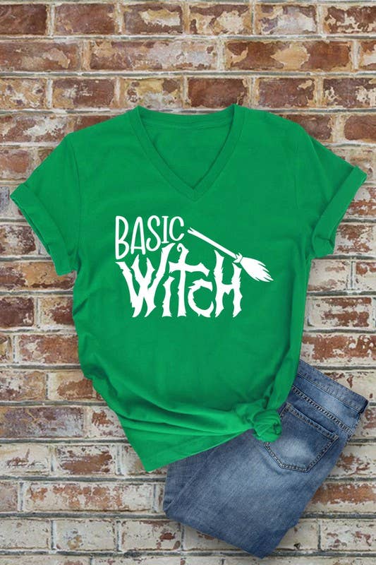 Basic Witch Unisex Short Sleeve V Neck T-Shirt
