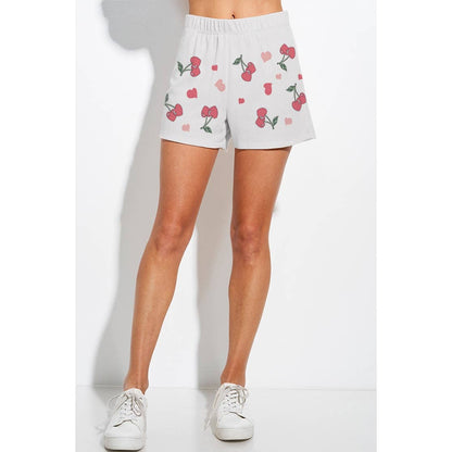 Cherry much print lounge short pants set