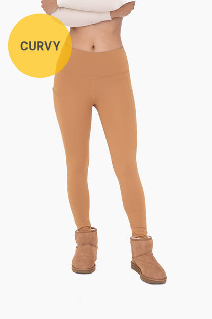 CURVY Essential Highwaist Panel Leggings: DUSTY CORAL / XL:1XL:2XL:3XL (2:2:1:1)