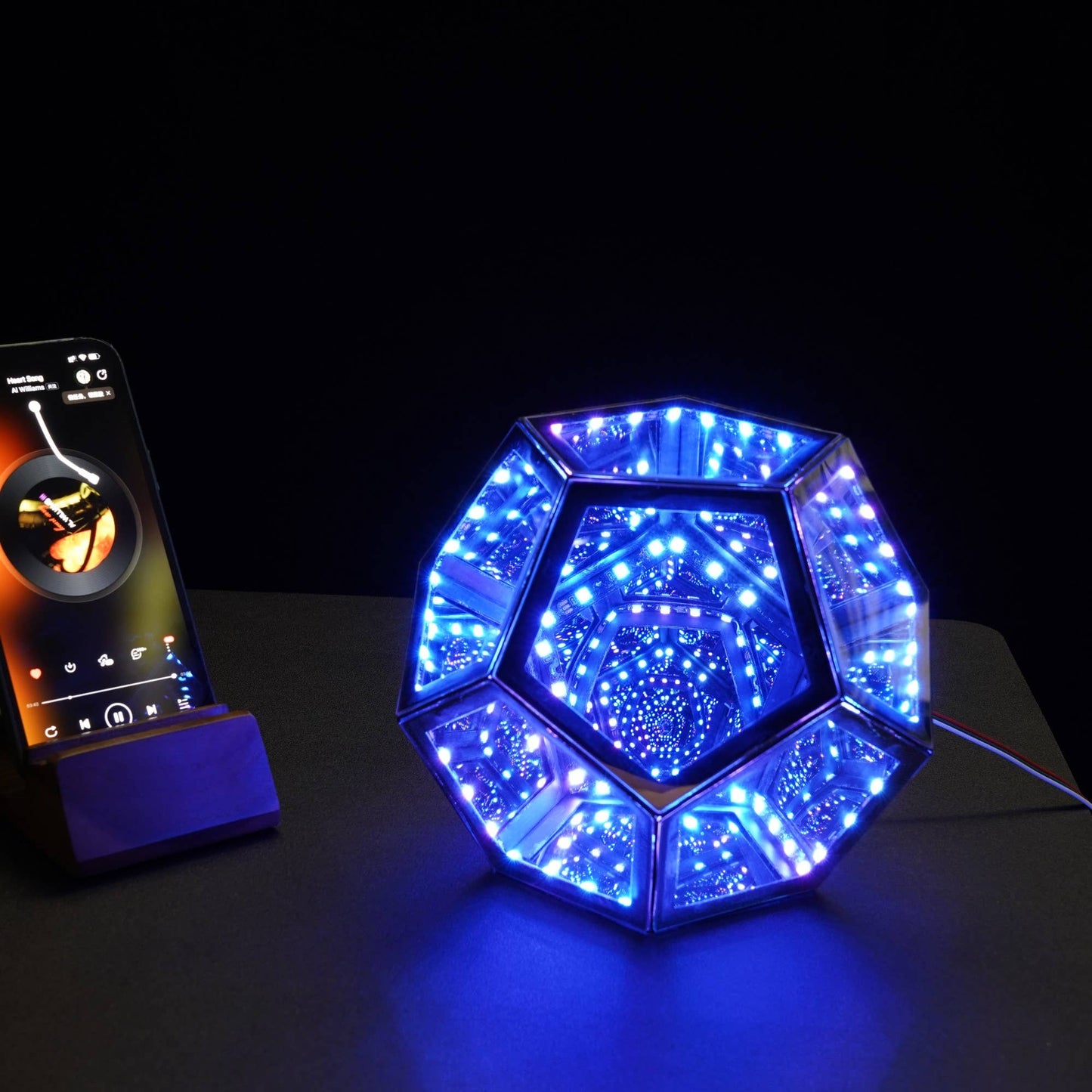 RGB Color-changing Infinity Dodecahedron Geometric Lamp