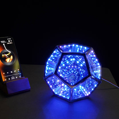 RGB Color-changing Infinity Dodecahedron Geometric Lamp
