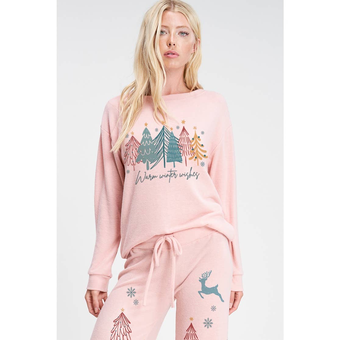 Christmas tree soft brushed loungewear set p