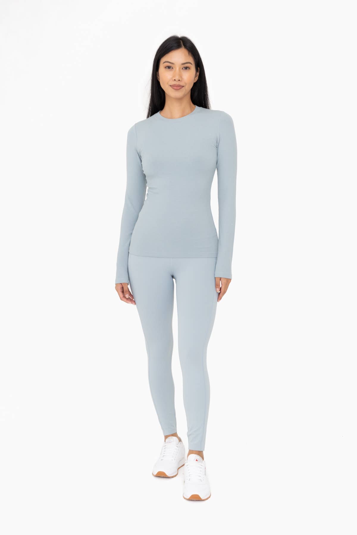 Laser-Cut and Bonded Essential Foldover Highwaist Leggings: ICE GREEN / S:M:L (2:2:2)