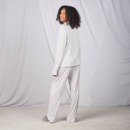 Faceplant Bamboo® Lucy Long Pants: Pink Stripe / Medium