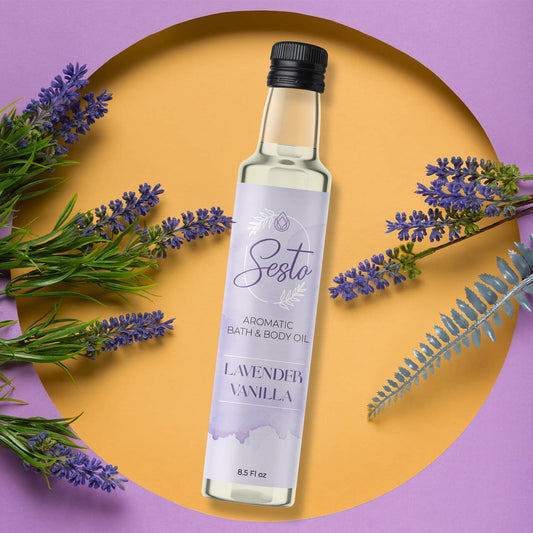 Sesto Aromatic Bath & Massage Oil - Lavender Vanilla - 8.5oz