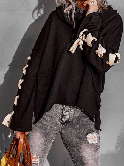 Oversized Hooded Long-Sleeve Pullover