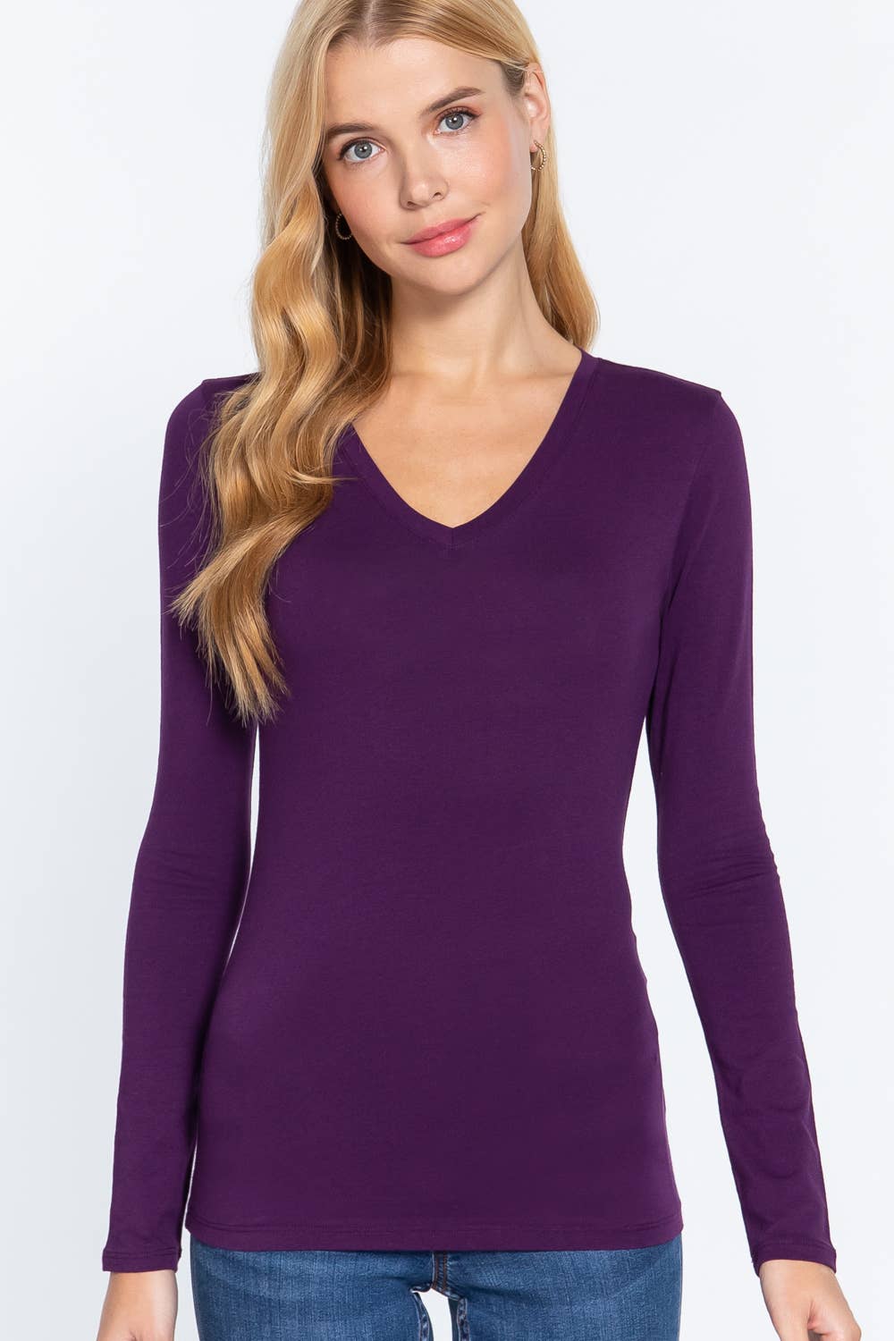Long Sleeve V-neck Top