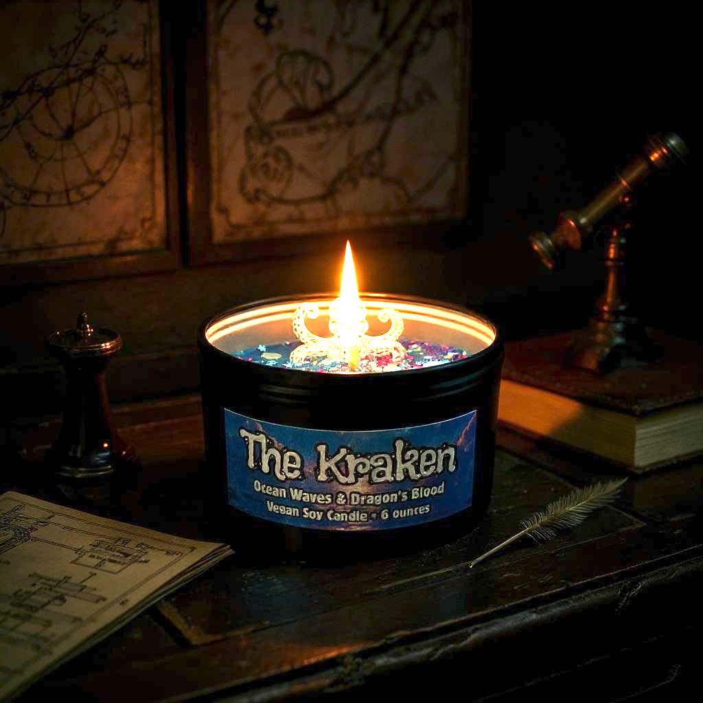 The Kraken Candle | Ocean & Dragon’s Blood Scented | Fall