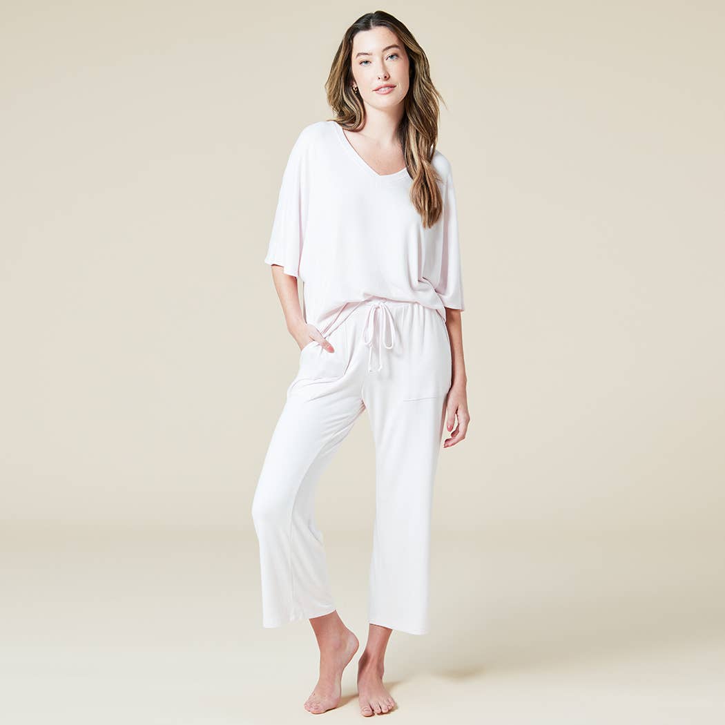 Dream Jersey Relaxed V-neck with Capri Lounge Set for Women