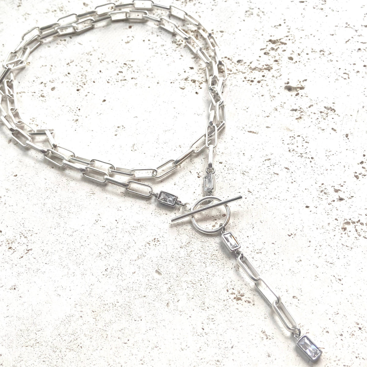 Paperclip wrap necklace boutique salon resort trendy jewelry
