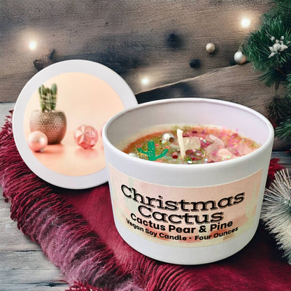 Christmas Cactus Candle | Cactus Pear & Pine | Soy | Vegan