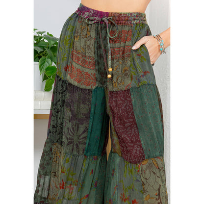 Retro Revival: Long Flared Patchwork Pants