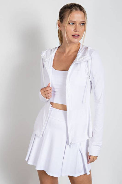 Plus Size Hooded Fitted Define Jacket: BLACK / 1x