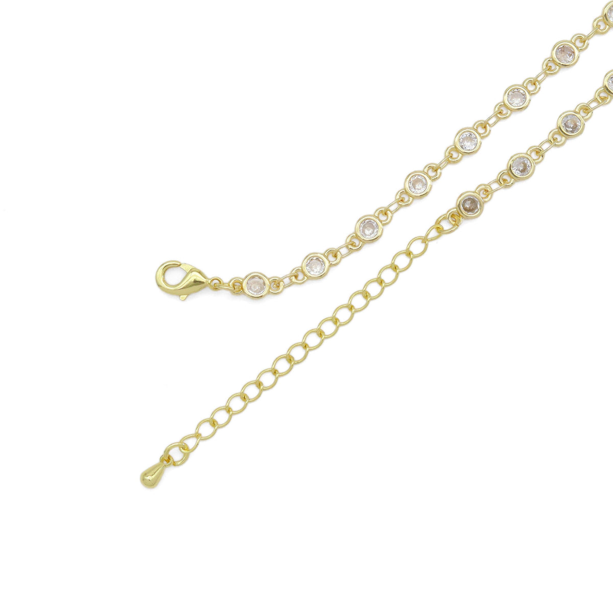 High Quality CZ LInk Chain Hand Jewlery,Sku#EF554