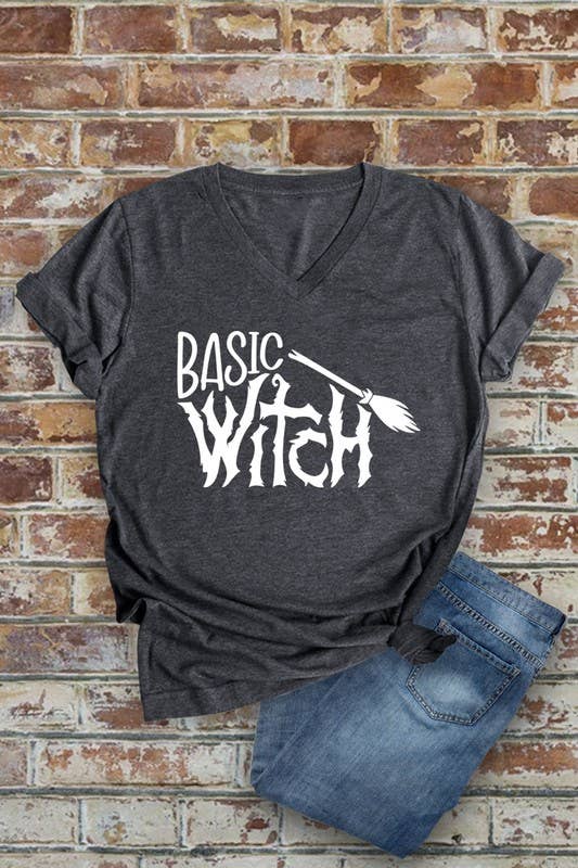 Basic Witch Unisex Short Sleeve V Neck T-Shirt