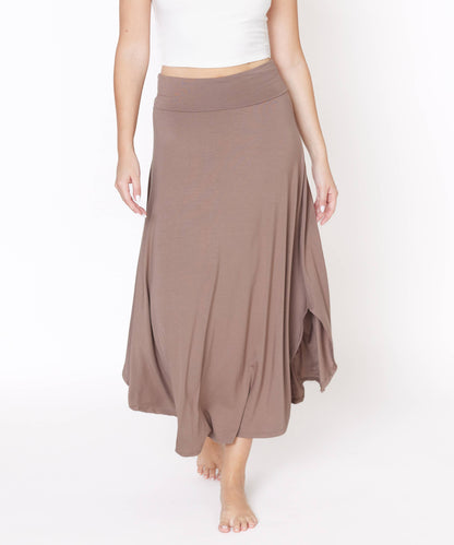 BAMBOO BAND WAIST MAXI SKIRT