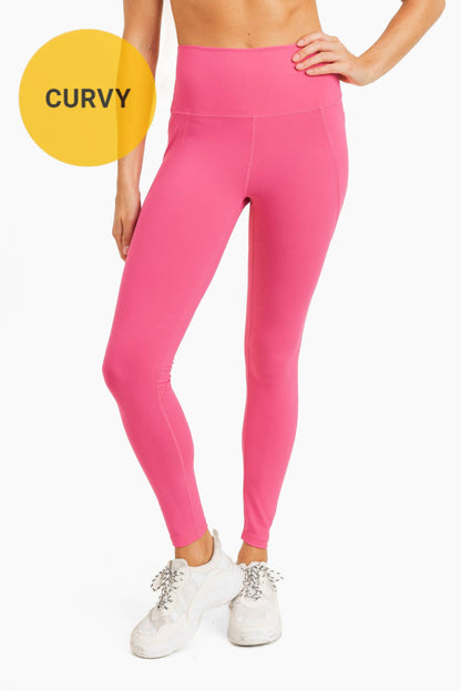 CURVY Tapered  BLACK / XL:1XL:2XL:3XL Band Essential Solid Highwaist Leggings: (2:2:1:1)