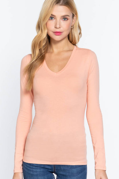 Long Sleeve V-neck Top