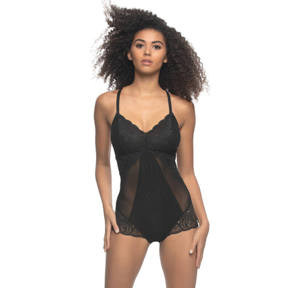 Peridot Lace Shaping Bodysuit - Black