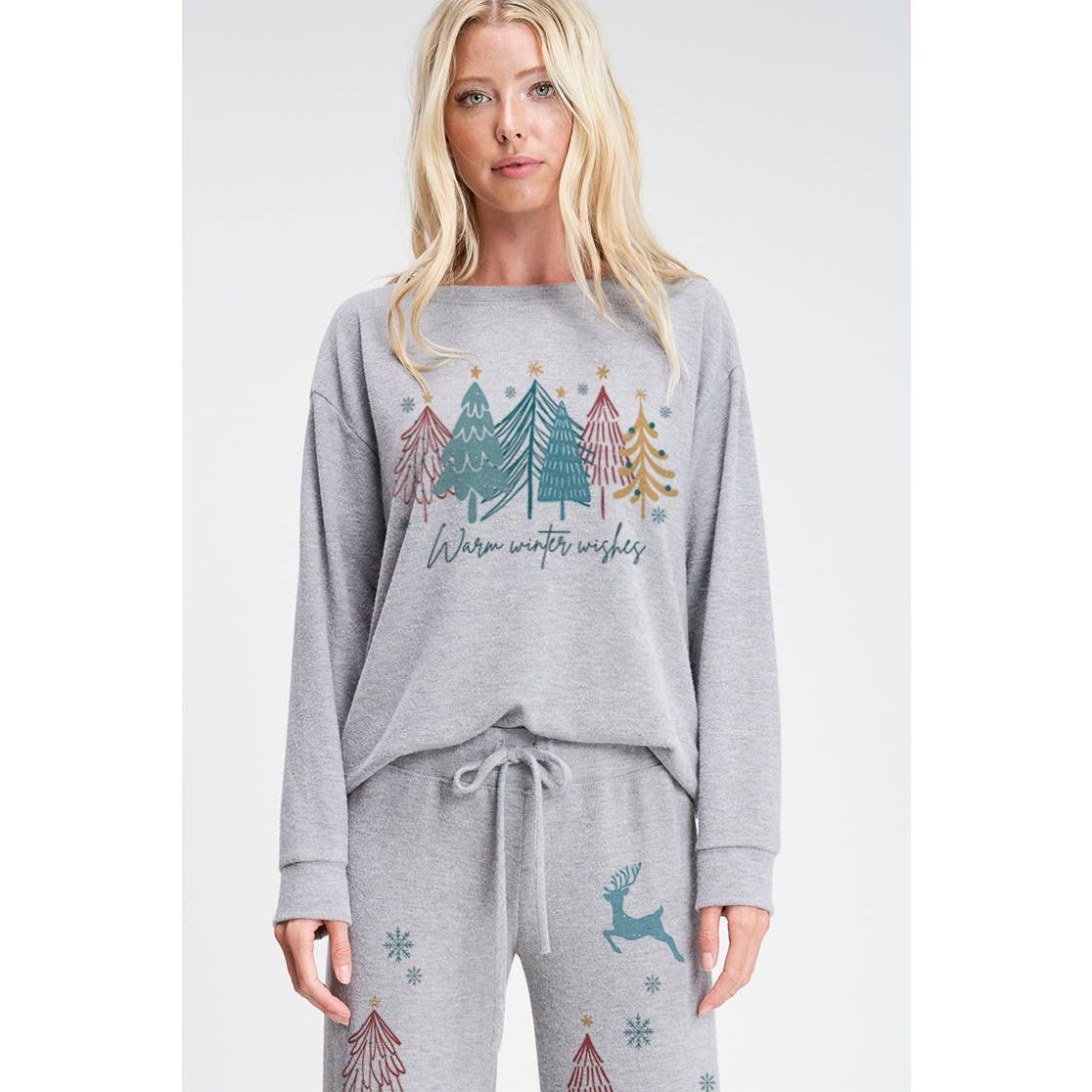 Christmas tree soft brushed loungewear set p