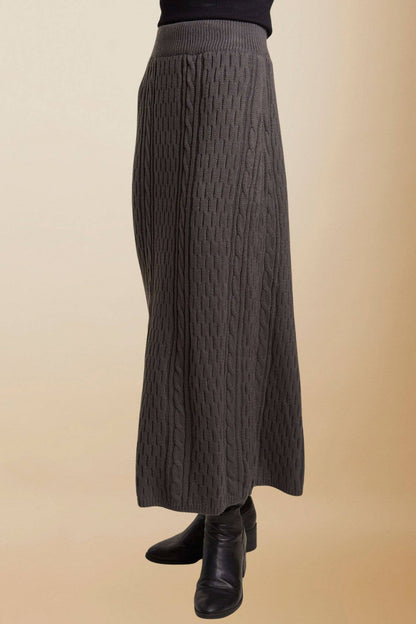 CESW3452 - ZIP UP SWEATER TOP AND SKIRT SETS