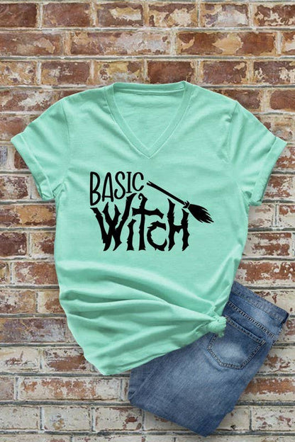 Basic Witch Unisex Short Sleeve V Neck T-Shirt