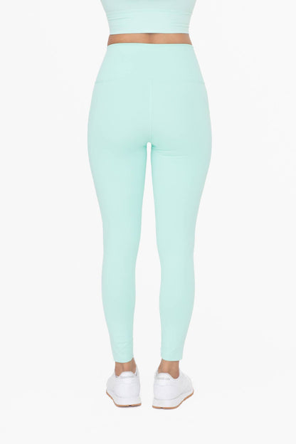 Laser-Cut and Bonded Essential Foldover Highwaist Leggings: ICE GREEN / S:M:L (2:2:2)