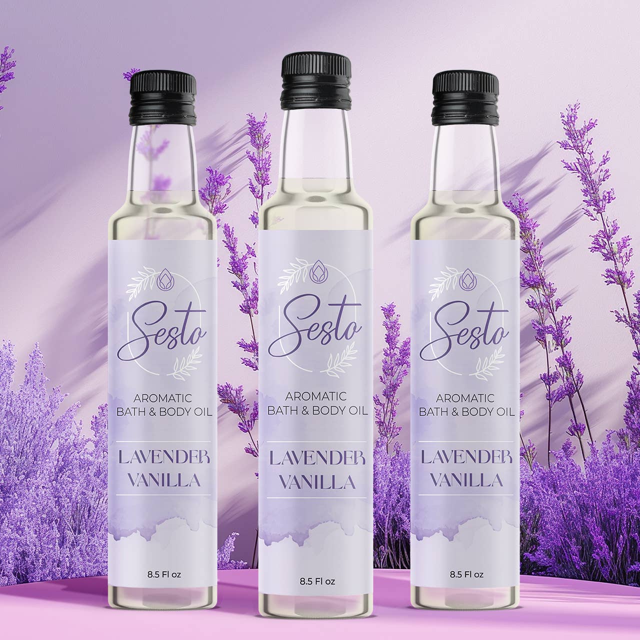 Sesto Aromatic Bath & Massage Oil - Lavender Vanilla - 8.5oz