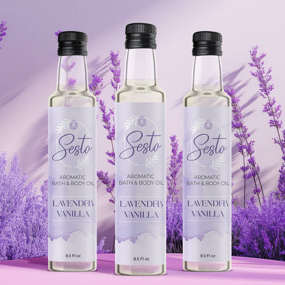 Sesto Aromatic Bath & Massage Oil - Lavender Vanilla - 8.5oz