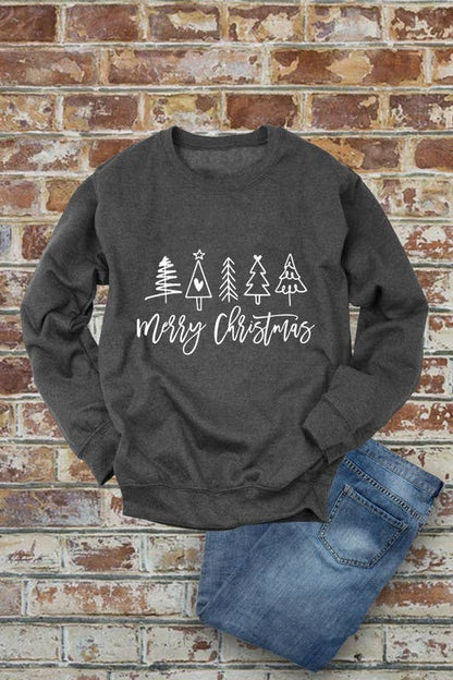 Merry Christmas, Christmas, PLUS Unisex Crewneck Fleece Sweatshirts: Charcoal / XXL