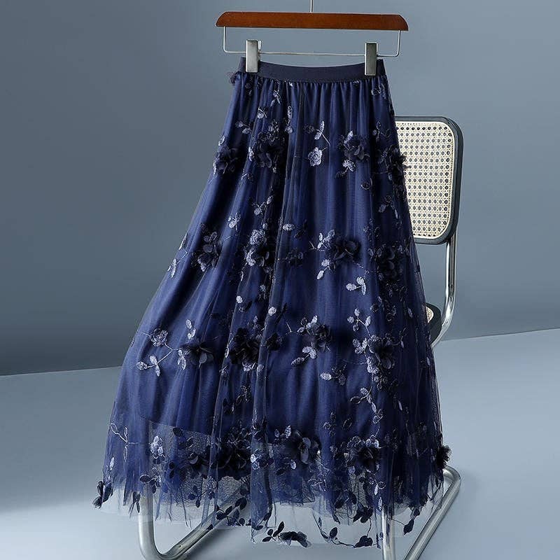 High Waist Slimming Double Layer Mesh Skirt