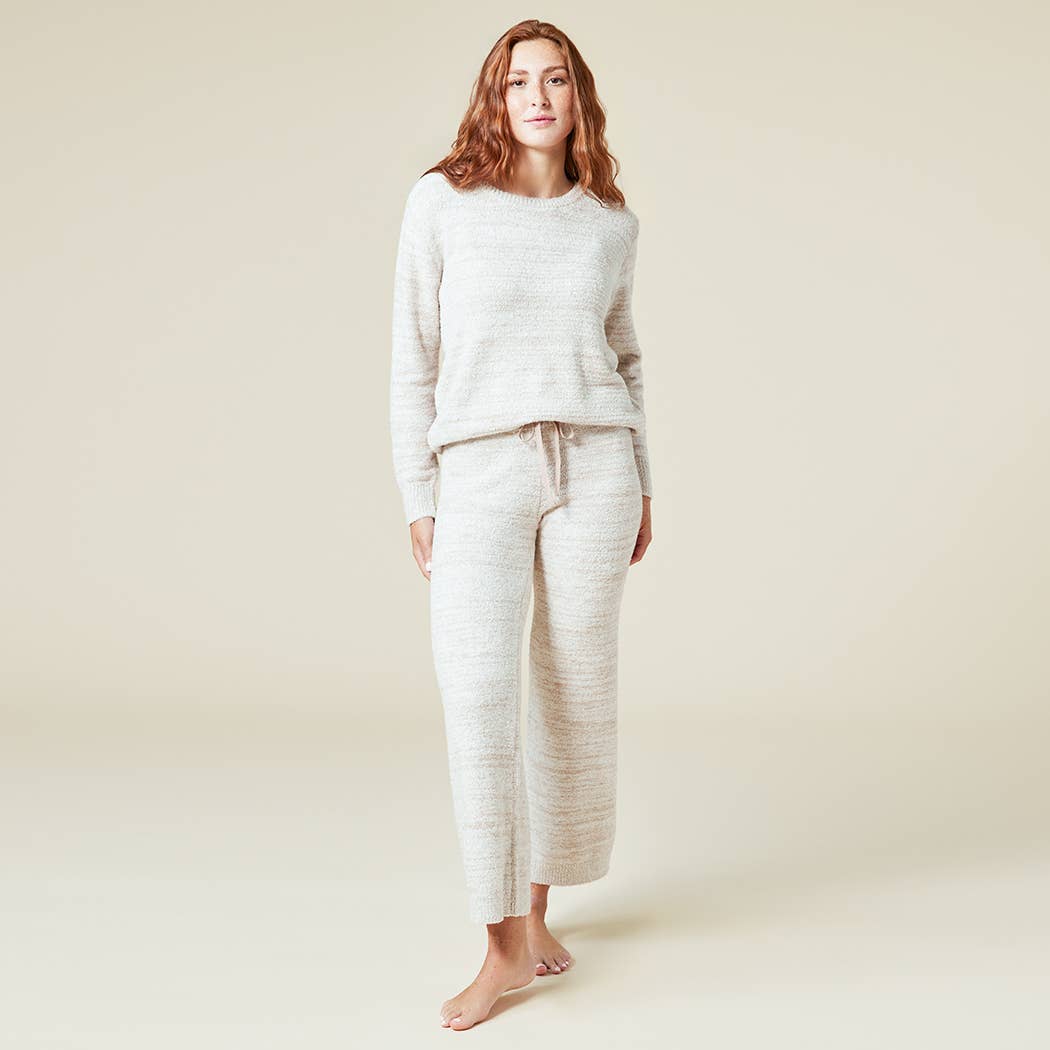 Women's Cozy Heathered Marshmallow Crew Lounge Set
