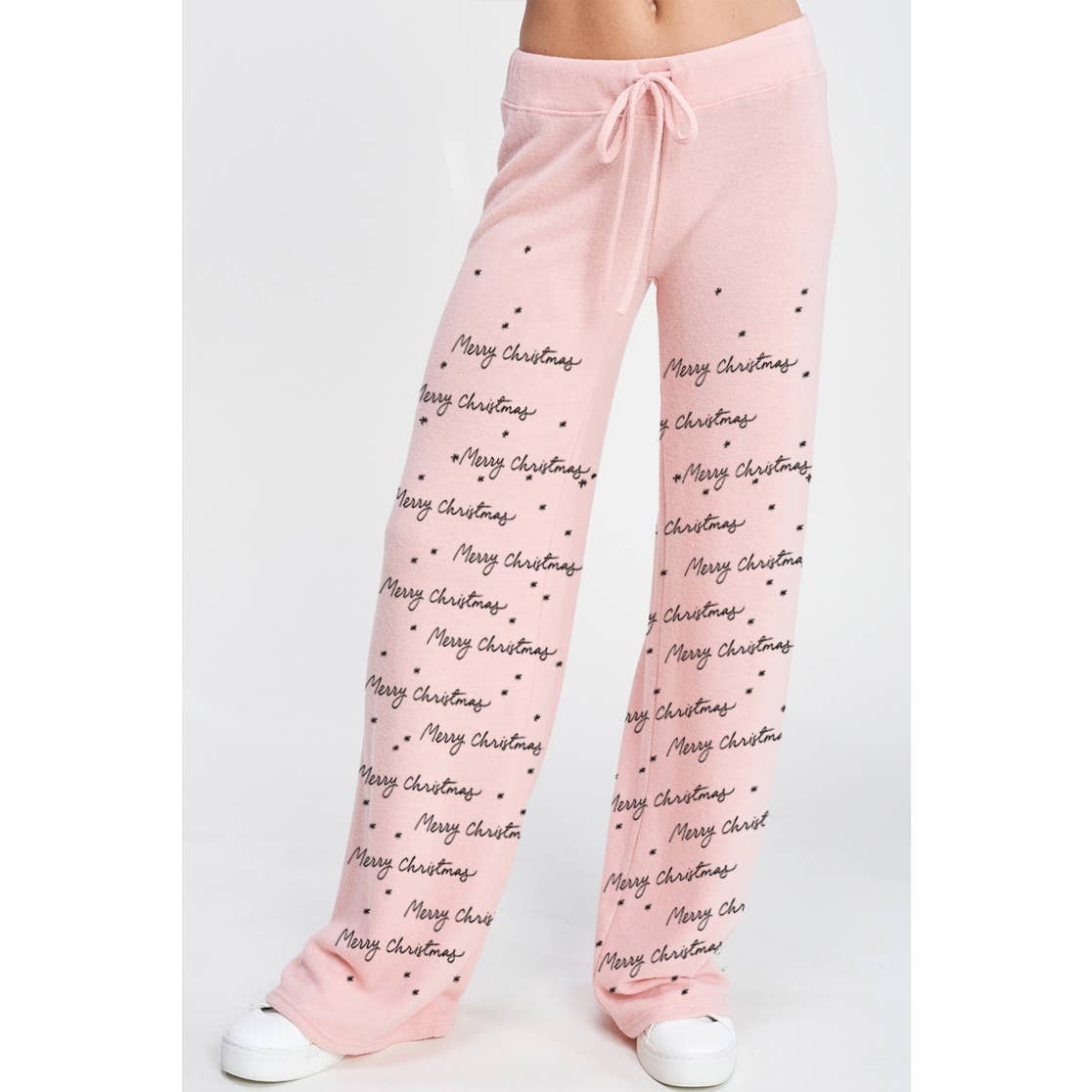 Merry Christmas print soft lounge wear set: Heather Grey / M