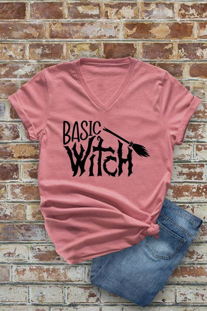Basic Witch Unisex Short Sleeve V Neck T-Shirt
