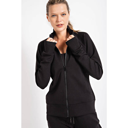 PONTI JACKET WITH POCKET: Charcoal / L